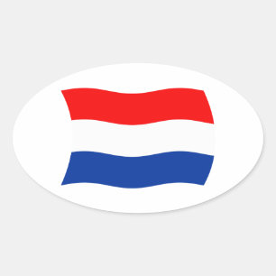 Oval Adesivo da Bandeira da Holanda