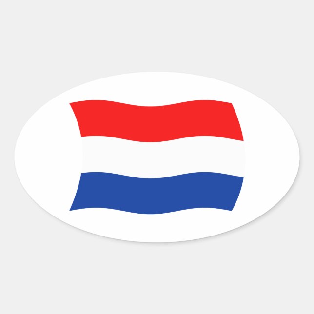 Oval Adesivo da Bandeira da Holanda (Frente)