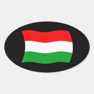 Oval Adesivo da Bandeira da Hungria