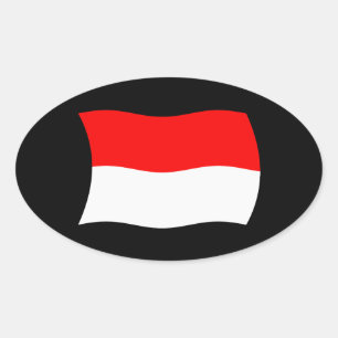 Oval Adesivo da Bandeira da Indonésia