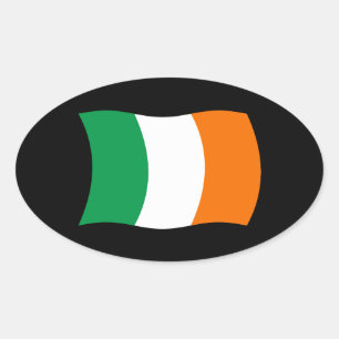 Oval Adesivo da Bandeira da Irlanda