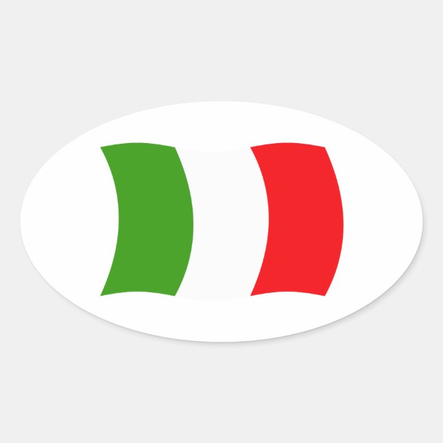 Oval Adesivo da Bandeira da Itália (Frente)