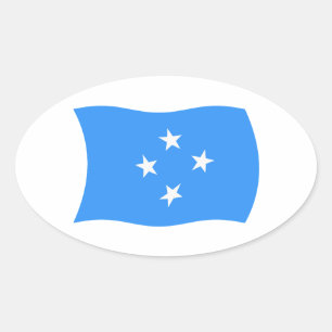 Oval Adesivo da Bandeira da Micronésia