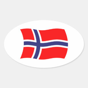 Oval Adesivo da Bandeira da Noruega