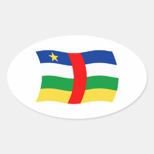 Oval Adesivo da Bandeira da República Centro-Africana