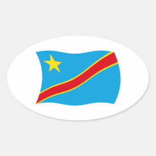 Oval Adesivo da bandeira da República Democrática do Co