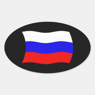Oval Adesivo da Bandeira da Rússia