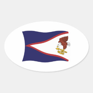 Oval Adesivo da Bandeira da Samoa Americana