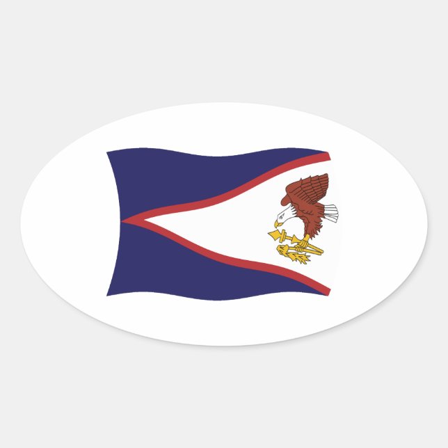 Oval Adesivo da Bandeira da Samoa Americana (Frente)