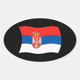 Oval Adesivo da Bandeira da Sérvia