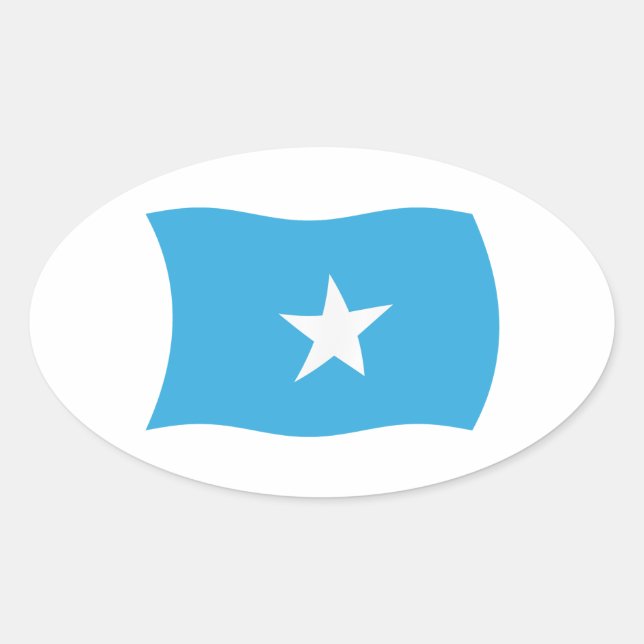 Oval Adesivo da Bandeira da Somália (Frente)