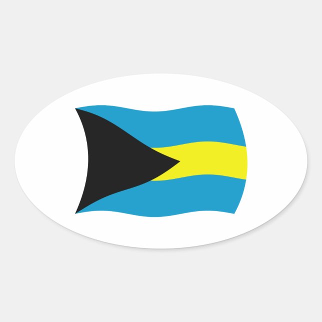 Oval Adesivo da Bandeira das Bahamas (Frente)