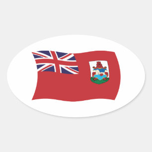 Oval Adesivo da Bandeira das Bermudas