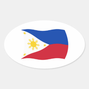 Oval Adesivo da Bandeira das Filipinas