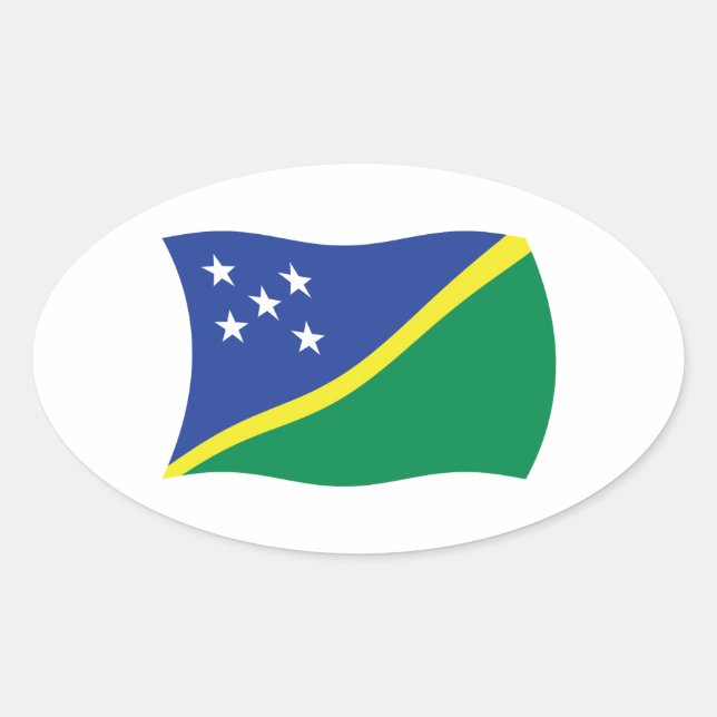 Oval Adesivo da Bandeira das Ilhas Salomão (Frente)