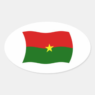 Oval Adesivo da Bandeira de Burquina Faso