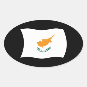 Oval Adesivo da Bandeira de Chipre