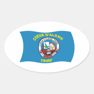 Oval Adesivo da Bandeira de Coeur d'Alene