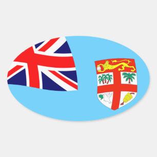 Oval Adesivo da Bandeira de Fiji
