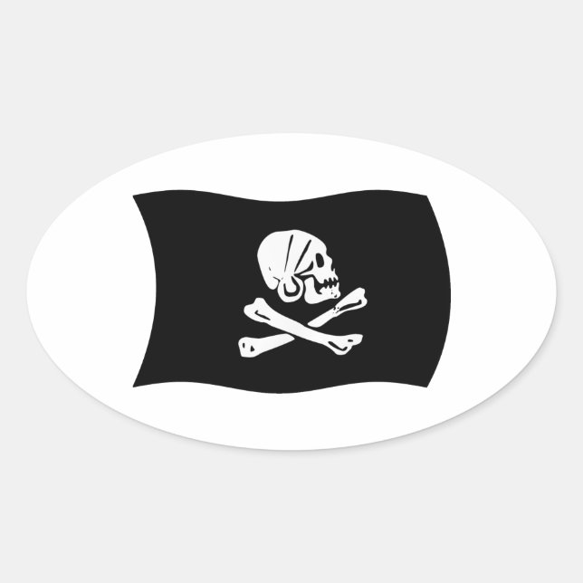 Oval Adesivo da Bandeira de Henry Every (Frente)