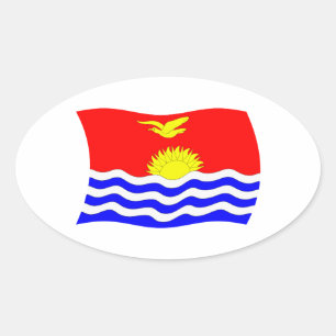 Oval Adesivo da Bandeira de Kiribati