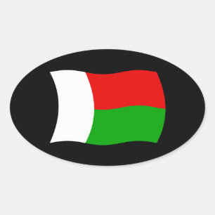 Oval Adesivo da Bandeira de Madagascar