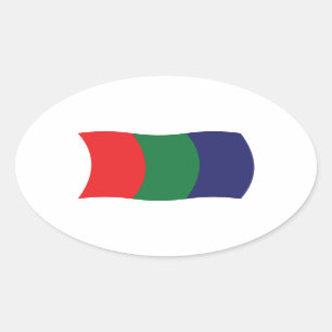 Oval Adesivo da Bandeira de Marte