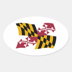 Oval Adesivo da Bandeira de Maryland