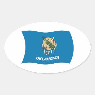 Oval Adesivo da Bandeira de Oklahoma
