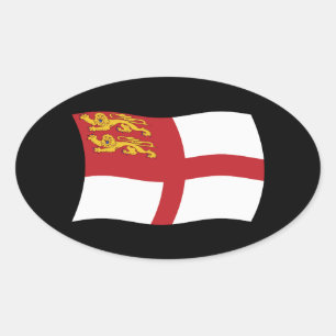 Oval Adesivo da Bandeira de Sark