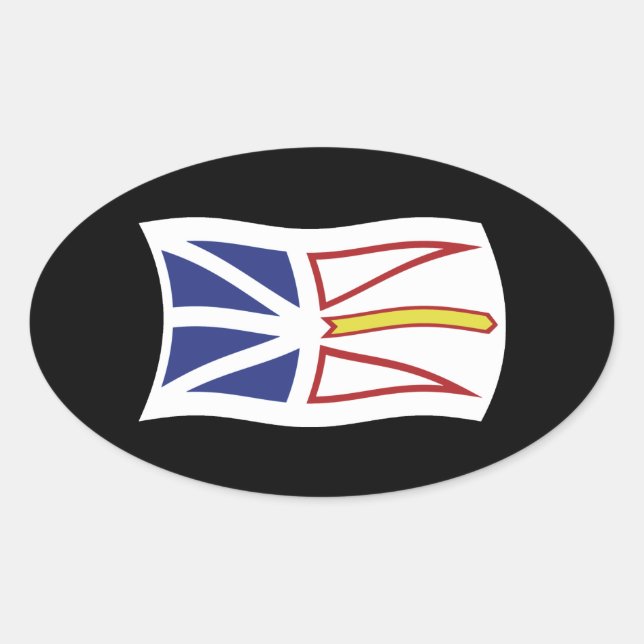 Oval Adesivo da Bandeira de Terra Nova e Labrador (Frente)