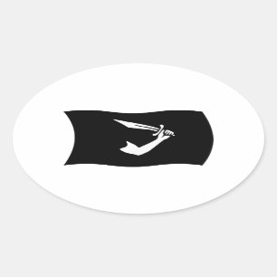 Oval Adesivo da Bandeira de Thomas Tew