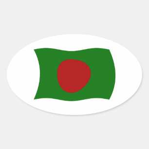 Oval Adesivo da Bandeira do Bangladesh