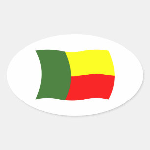 Oval Adesivo da Bandeira do Benim