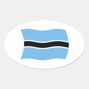Oval Adesivo da Bandeira do Botsuana