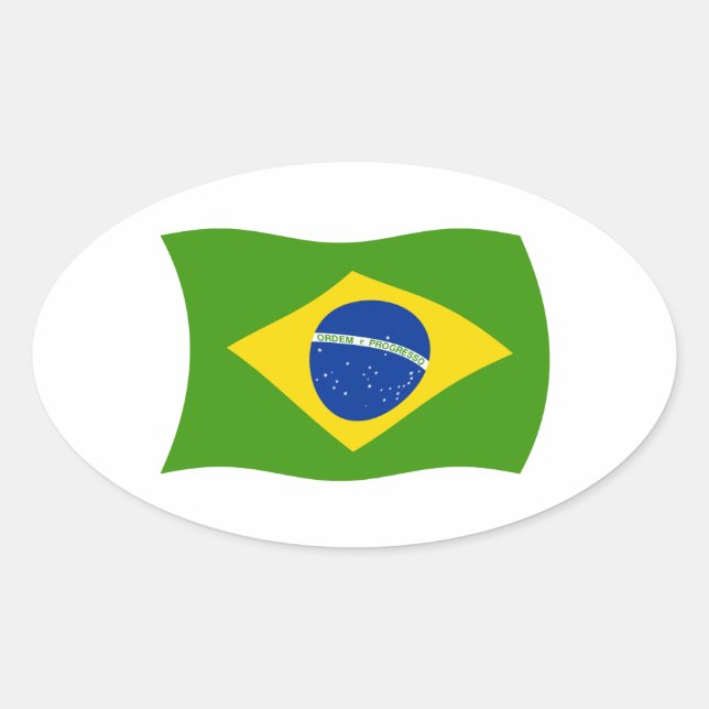 Oval Adesivo da Bandeira do Brasil (Frente)