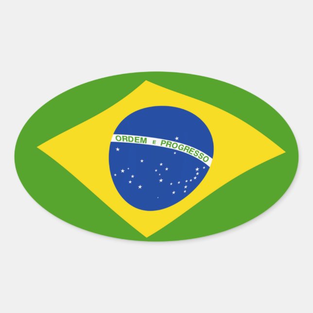 Oval Adesivo da Bandeira do Brasil (Frente)