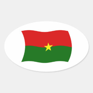 Oval Adesivo da Bandeira do Burquina Fasso