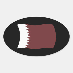 Oval Adesivo da Bandeira do Catar