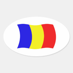 Oval Adesivo da Bandeira do Chade
