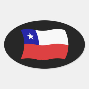 Oval Adesivo da Bandeira do Chile
