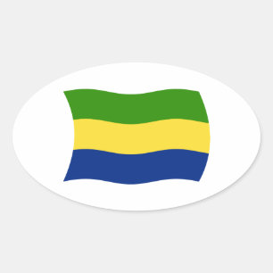 Oval Adesivo da Bandeira do Gabão
