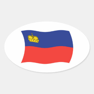 Oval Adesivo da Bandeira do Liechtenstein