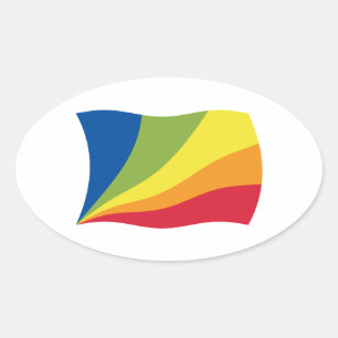 Oval Adesivo da bandeira do Lingua Franca Nova
