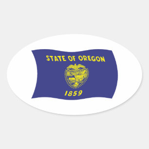 Oval Adesivo da Bandeira do Oregon