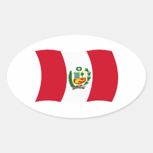 Oval Adesivo da Bandeira do Peru