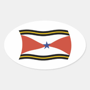 Oval Adesivo da Bandeira do Povo Akha
