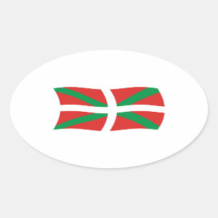 Oval Adesivo da Bandeira do Povo Basco