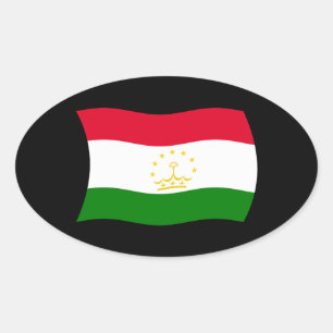 Oval Adesivo da Bandeira do Tajiquistão