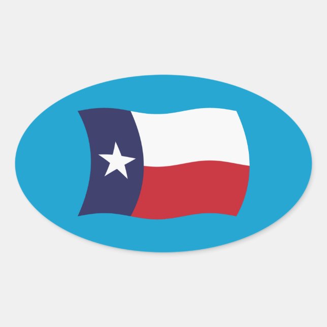 Oval Adesivo da Bandeira do Texas (Frente)
